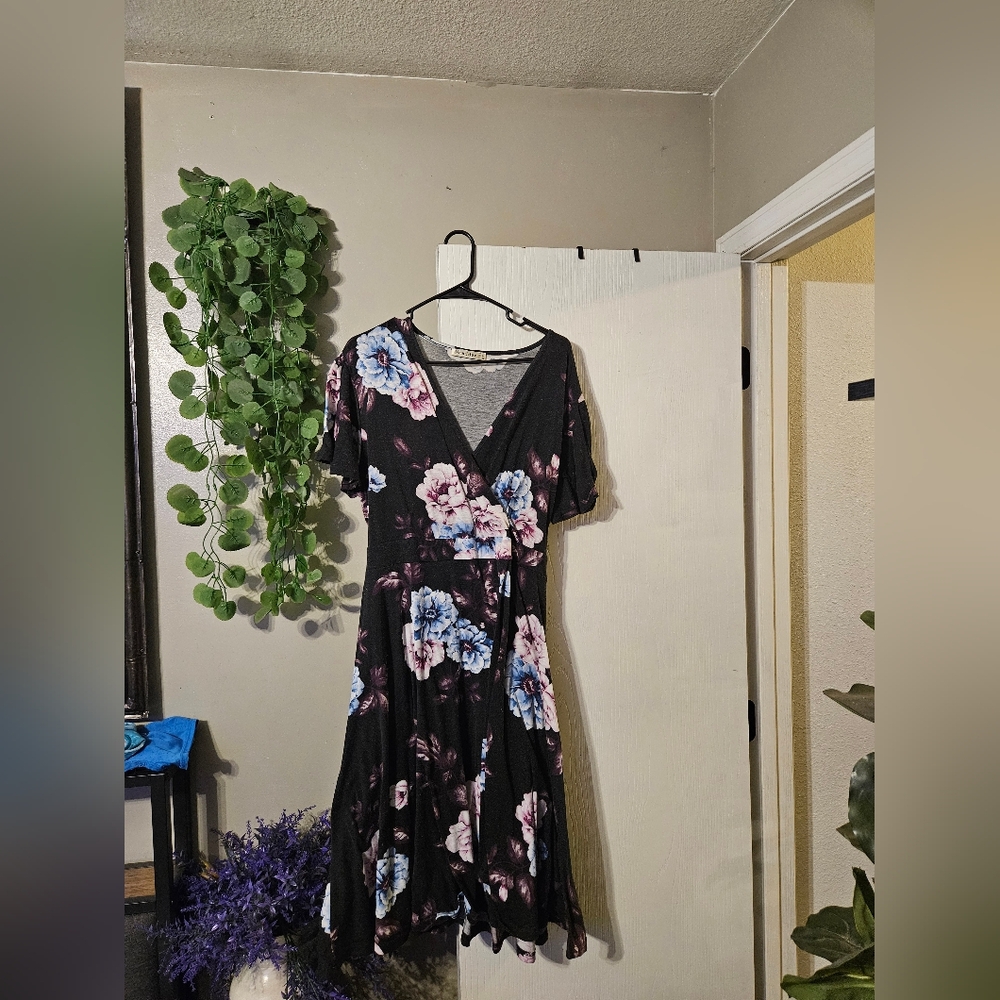 Nemidor Floral Black Dress Size 22